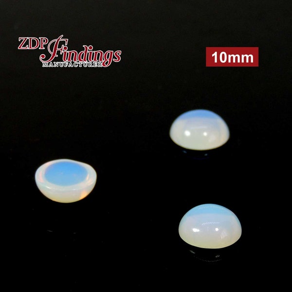 10mm Glass Semi- Opaque Glass cabochon Cabs  - 20pcs (OPT1)
