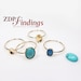 1pc x 14k Gold Filled delicate Skinny Stacking Bezel cup Ring fit Oval Cabochon Gemstone, Choose Your Size (TGF)  ZDP Findings MANUFACTURER 