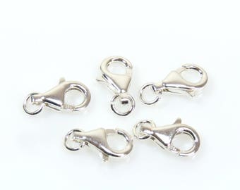 20pcs x Sterling Silver 925 Lobster Clasps 9mm With Ring (951341)