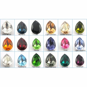 2pcs x 18x13mm Pear Shape European Crystal 4320 Fancy Stone Multi Colors Teardrop Rhinestone (S43201813)