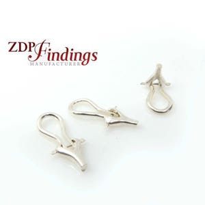16mm Solid Sterling Silver 925 Clip on Earrings Ear Hoop Omega Findings (E000124) by ZDP Findings MANUFACTURER