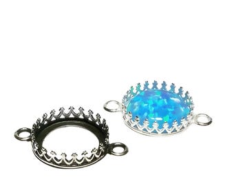 4 szt. x okrągłe 12 mm wysokiej jakości odlewane łączniki srebro próby 925 Bezel Cup antyczne lub błyszczące srebro przez ZDP Findings PRODUCENT