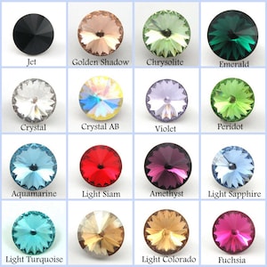6pcs x Rivoli 1122 Swarovski 12mm Round Multi Colors (S112212RD)