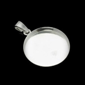 ZDP Findings MANUFACTURER ,2pc x Round 35mm Bezel with Bail Solid Sterling Silver 925 (PRD35) image 2
