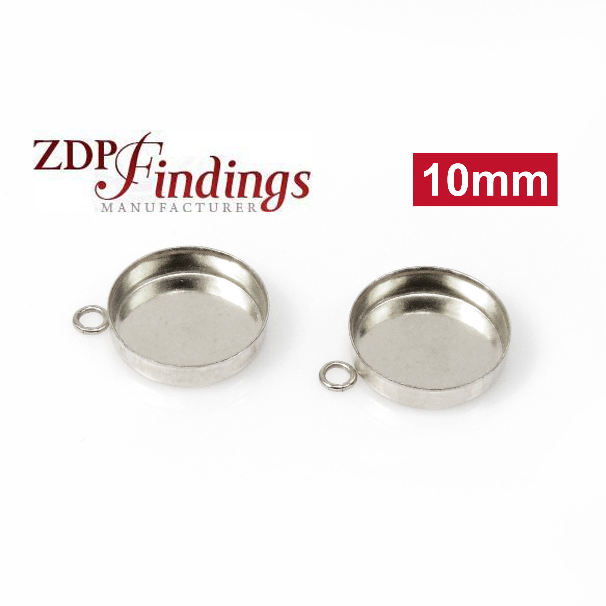 10mm Bezel Cup Sterling - Etsy