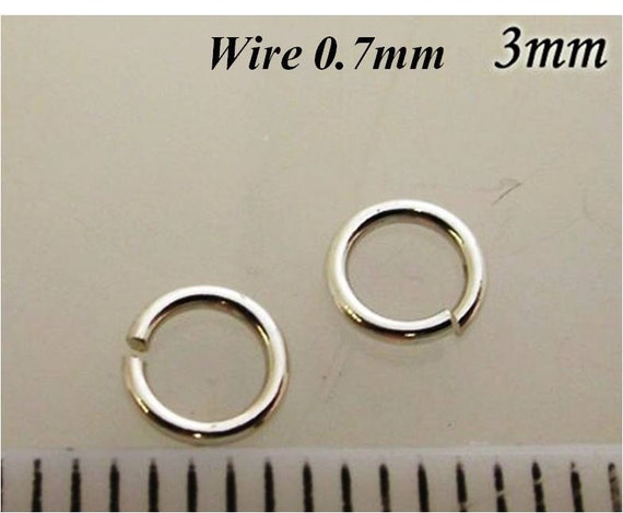 100pcs X Sterling Silver 925 Jump Rings 0.7mm Gauge X3mm ID