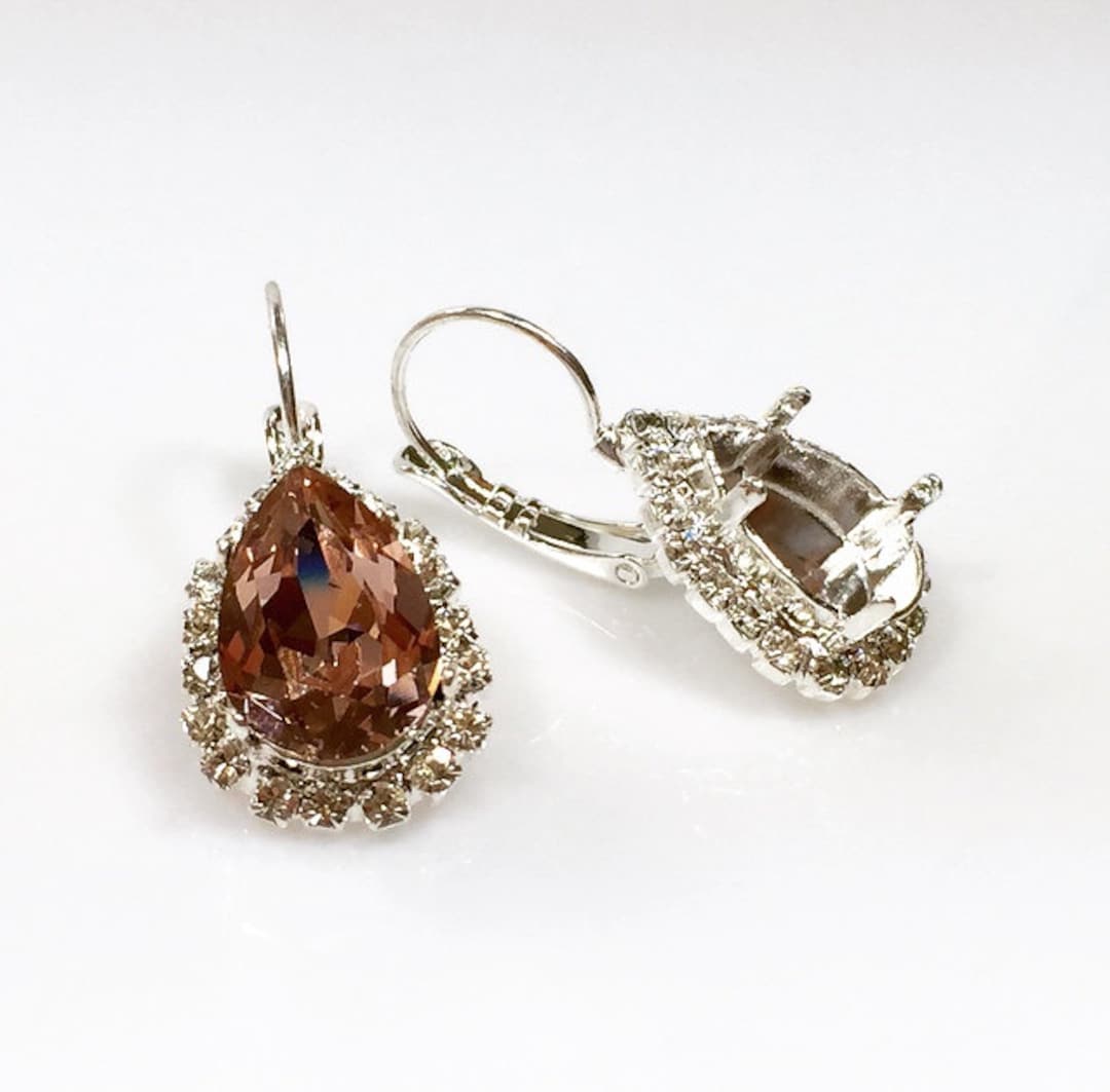2pcs X Tear Drop Pear 14x10mm Bezel Earrings for Setting