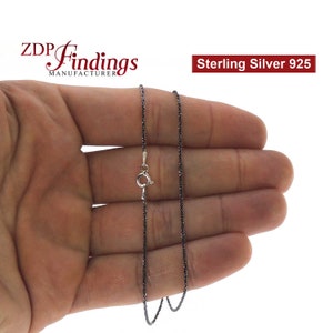 18 Zoll fertige Sterling Silber 925 und oxidiertes Silber Margarita Kette Halskette mit einem Verschluss (538780)