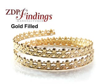 12 Inch (30.5cm x 5.2mm Width ,14K Gold Filled Strip Gallery Decorative  Pattern wire (C040061GF) by ZDP Findings MANUFACTURER