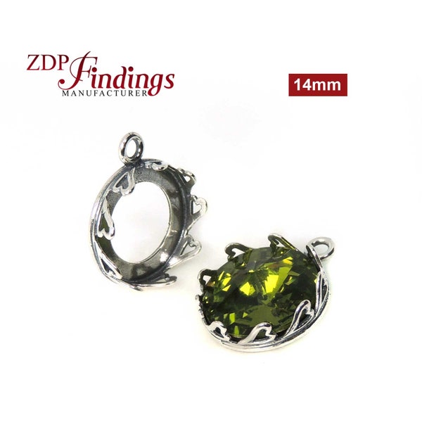 4pcs x Round 14mm Quality Hearts Pattern Sterling Silver 925 Cast Bezel Cup For Setting, Choose Your Finish (9101SV)