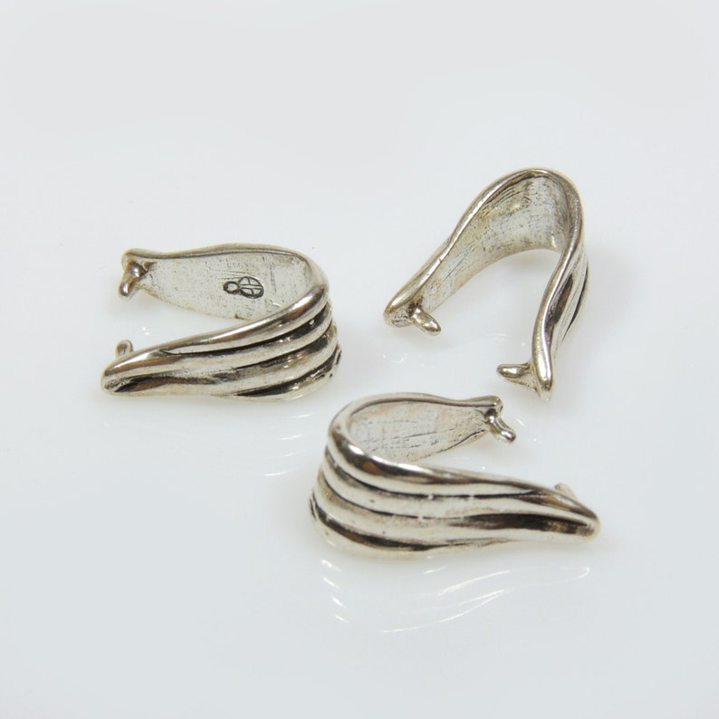 thumbnail image 2 of 925 Sterling Silver Bails For Pendants - Use With Dangle Heads To Create Custom Jewelry 2 of 6