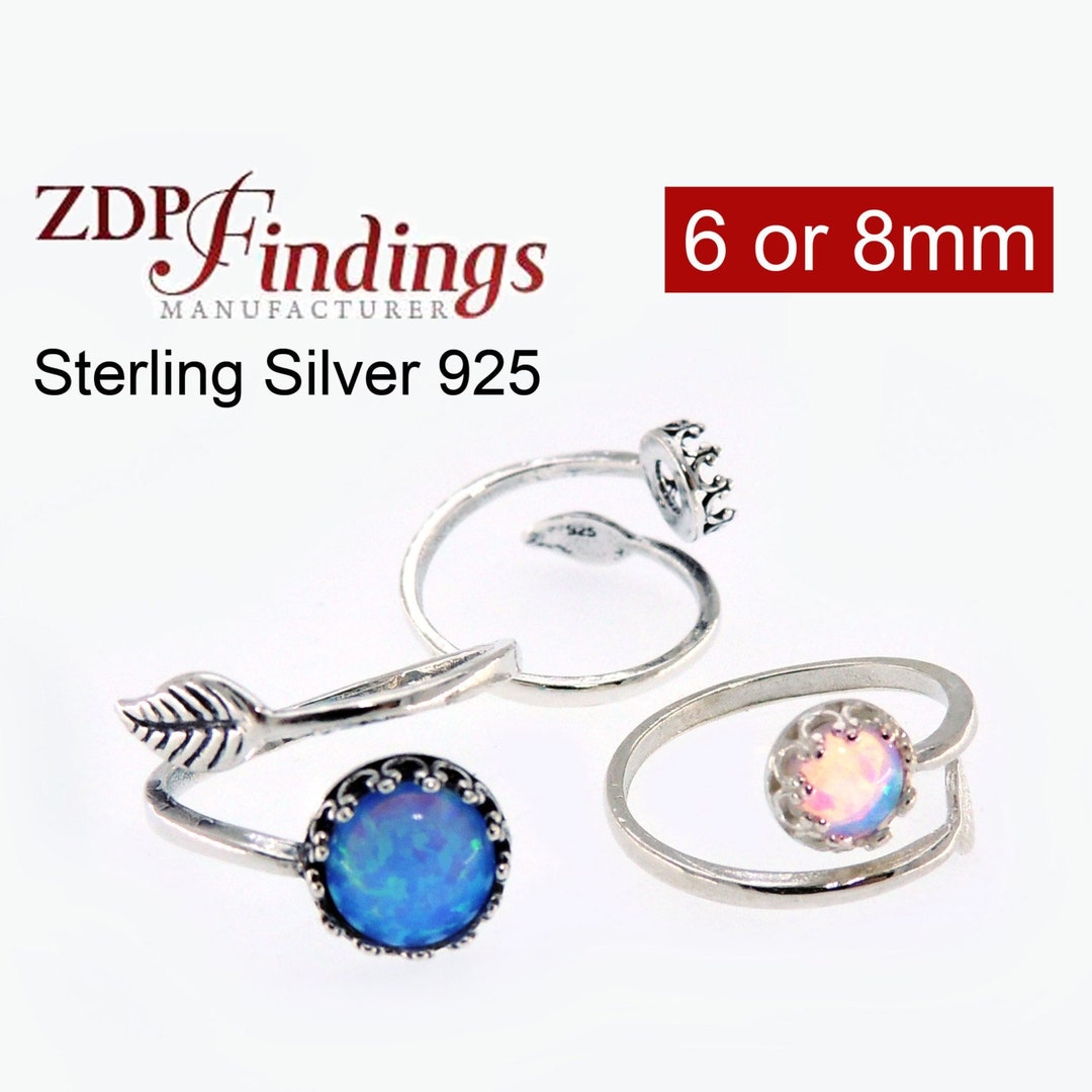 2pcs X 925 Sterling Silver,quality Cast 6mm or 8mm Bezel Settings