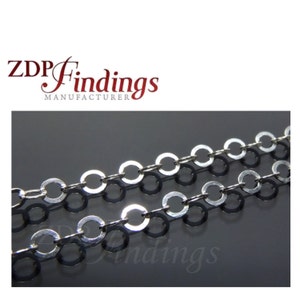 Catena piatta rotonda in argento sterling 925 da 3,28 piedi (1 MT) 3,5 mm (7540021)