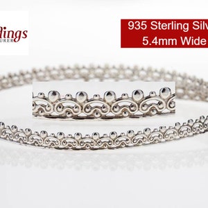 15% off 12 Inch (30.5cm) x 5.4mm Width Sterling Silver 935 Strip Gallery Decorative Pattern wire (C000890)