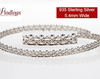 15% Rabatt auf 30,5 cm x 5,4 mm Breite Sterlingsilber 935 Galeriedraht mit dekorativem Muster (C000890)