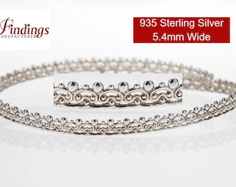 15% off 12 Inch (30.5cm) x 5.4mm Width Sterling Silver 935 Strip Gallery Decorative Pattern wire (C000890)