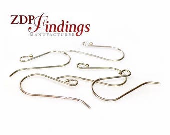 20pcs x Earwire French wire Outside Ring Sterling Silver Gauge 0.7 - 23mm (T4902S)