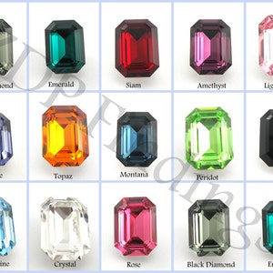 4pcs x Swarovski 14x10mm Octagon Multi Colors Crystal 4610 (S46101410)