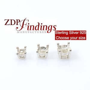 May include: Three sterling silver 925 bezel settings for gemstones. The settings are in different sizes. Sterling Silver 925 Choose your size.
