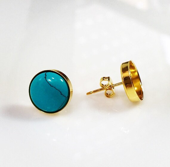 Boucles D'oreilles Rondes 10mm En Argent Sterling Plaqué Or Jaune - Paillettes - Neuf Sans Emballage