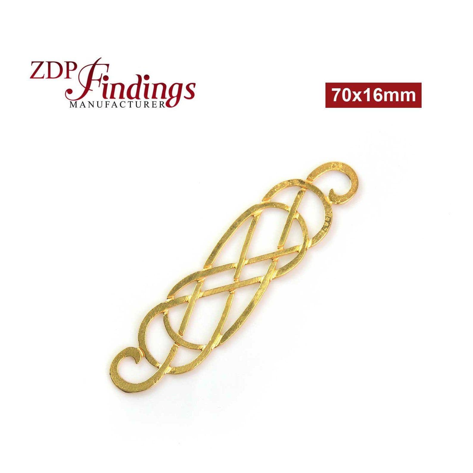 2pcs x Unique 14k Gold Plaqué 70x16mm Classic Ornate Element Etsy