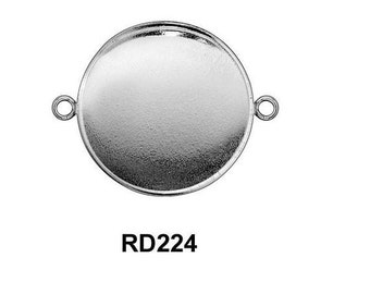 ZDP Findings MANUFACTURER - 4pcs x Round 22mm Bezel Cup Settings, Sterling Silver 925 (RD224)