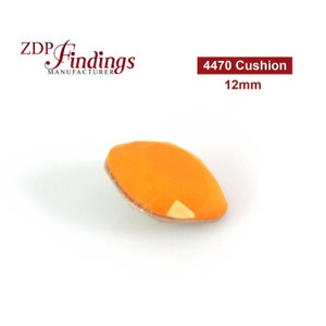 CRAZY SALE 10pcs x Square Cushion Czech Crystals 12mm Opaque Orange ,Suitable Swarovski 4470  (Y447012ORO)