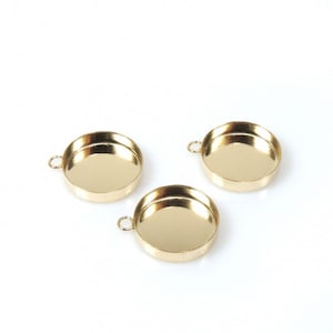 4pcs x Round 12mm Bezel Cup Tray Pendant Setting 14k Gold Filled (RD121GF) by ZDP Findings MANUFACTURER