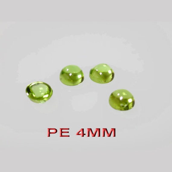 6pcs x Round 4mm Peridot Cabochon Gemstone (PERRDCB4)