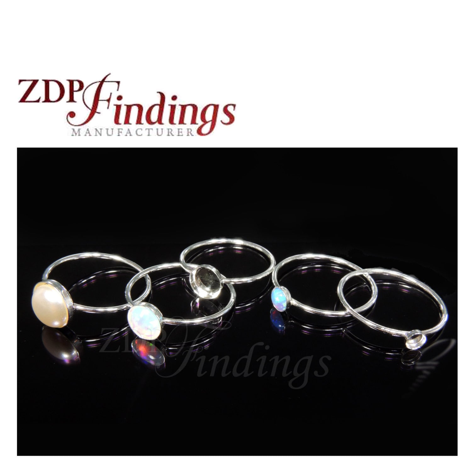 2pc X Sterling Silver 925 Delicate Skinny Stacking Bezel Cup