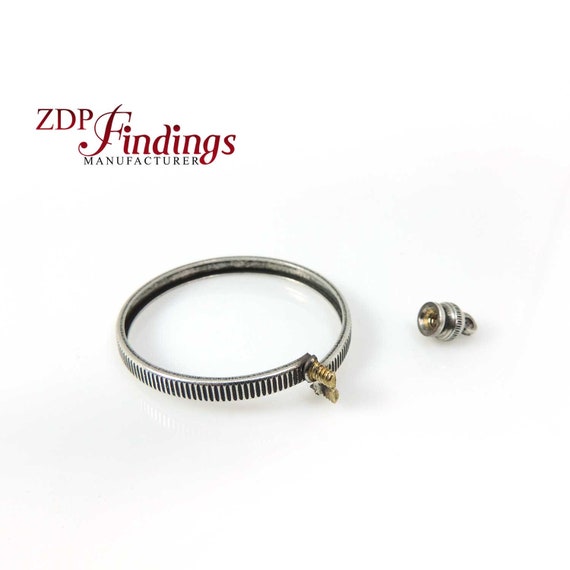 2pcs 30mm Quality Vintage Bezel Setting, Screw Brass Bezels