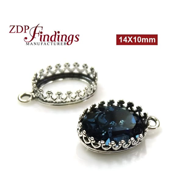 4pcs x Oval 14x10mm Quality Cast Bezel Cup For Setting Sterling Silver 925, Choose your Finish (8162SV)