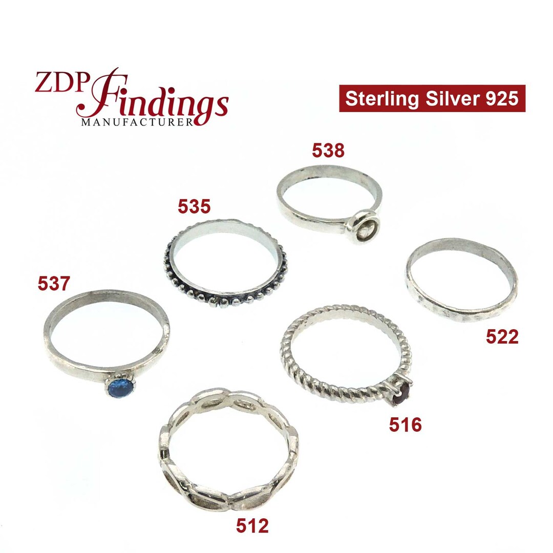Sterling Silver 925 Stylized Classic Fashion Stack Rings, Stackable ...