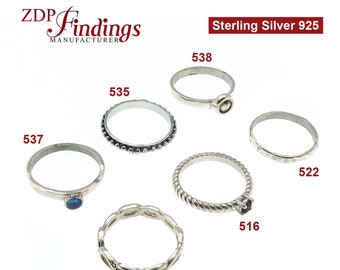 Sterling Zilver 925 gestileerde klassieke mode stapelringen, stapelbare ringen - Selecteer uw ringmaat en ontwerp