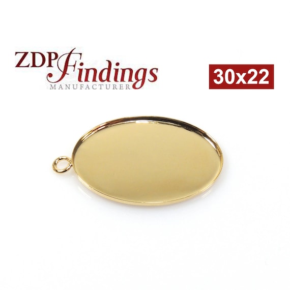 14k Gold Filled Oval 30x22mm Bezel Cup Pendant (OV30221GF)