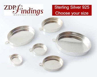 ZDP Manufacturer! Extra Deep Oval Sterling Silver 925 Bezel Cup Tray Pendant For Setting High Stones or Resin rock Choose your Size (OVV1H)