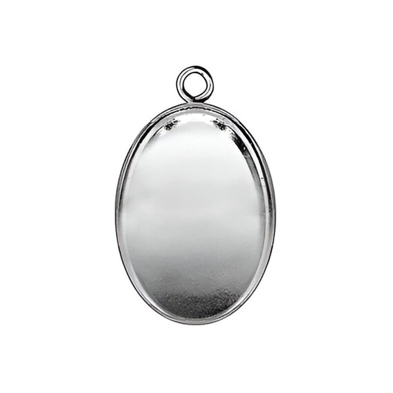 6pcs x Oval 18x13mm Bezel Cups with Ring Sterling Silver 925 (OV18131) ZDP Findings MANUFACTURER