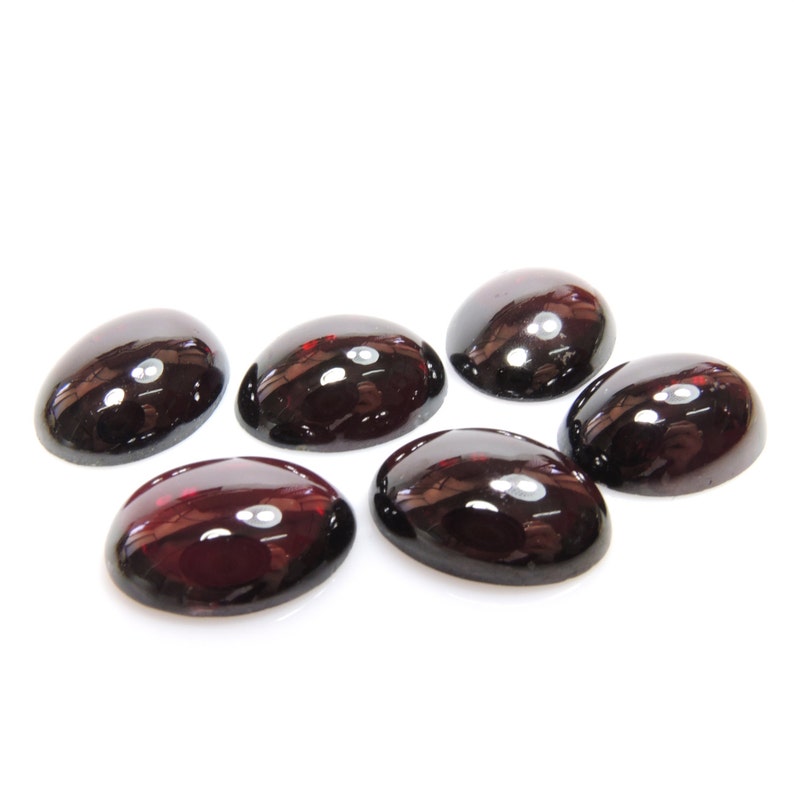 6pcs x Oval 8x6mm Natural Red Garnet Cabochon Gemstones GAROVCB86 image 2