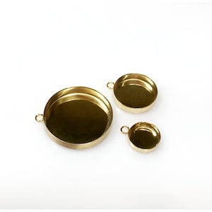10pcs x Round 6mm Bezel Cup Tray, With Loop, Pendant Setting 14k Gold Filled (RD61GF)by ZDP Findings MANUFACTURER