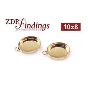 5 coppette ovali da 10x8 mm con castone con anello in oro 14k - Scegli la tua profondità, dal PRODUTTORE ZDP Findings