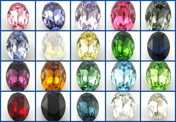 2pcs 18x13mm Oval Swarovski 4120 Crystal 33 Different Colors 2pcs 18x13mm Oval Swarovski 4120 Crystal 33 Different Colors