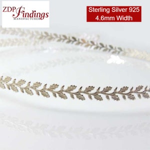 12 Inch (30.5cm) x 4.6mm Width Sterling Silver 935 Strip Gallery Decorative  Pattern wire 935 Sterling Silver Wire (C000792)by ZDP Findings