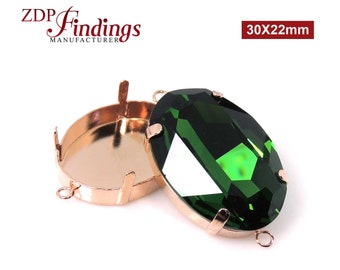 ZDP Findings社製、2個入り、30 x 22 mm オーバルペンダントベゼル