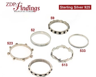 Sterling Zilver 925 gestileerde klassieke mode stapelringen, stapelbare ringen - Selecteer uw ringmaat en ontwerp