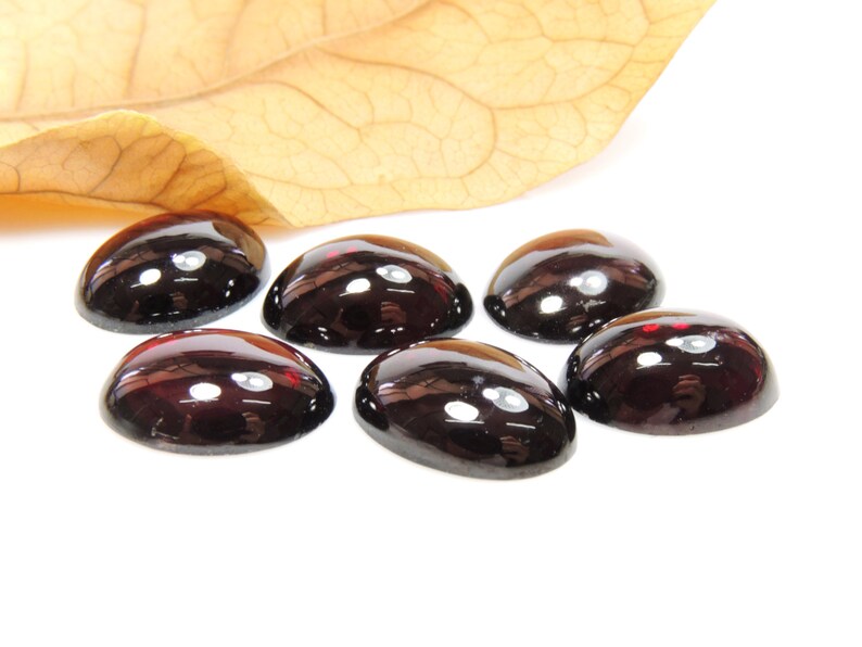 6pcs x Oval 8x6mm Natural Red Garnet Cabochon Gemstones GAROVCB86 image 3