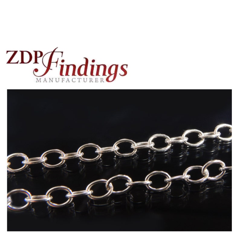 3.28 Feet 1 Meter Sterling Silver 925 Oval Links 2.9mm