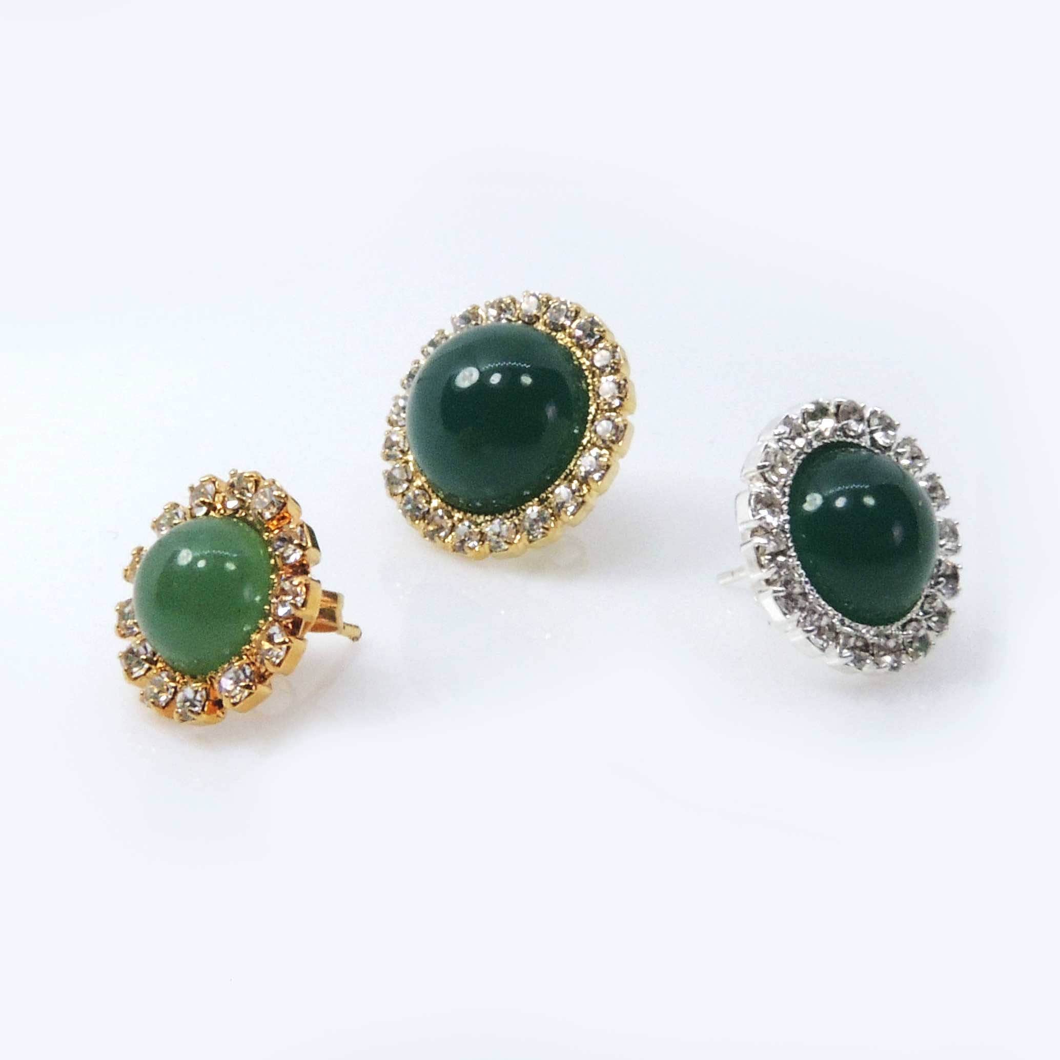 2pcs X Round Bezel Stud Post Rhinestone Earring Settings Base Fit Flat ...