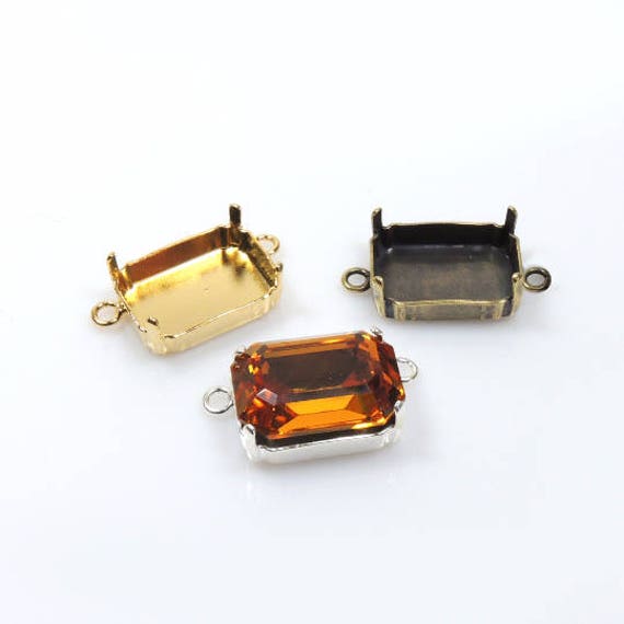 2pcs X Swarovski 18x13mm Octagon Multi Colors Crystal 4610