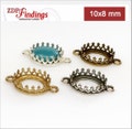 10pcs x Oval 10x8mm Quality Cast Gallery Tray Connectors Bezel Setting,Choose Your Finish (8696V) by ZDP Findings MANUFACTURER product logo