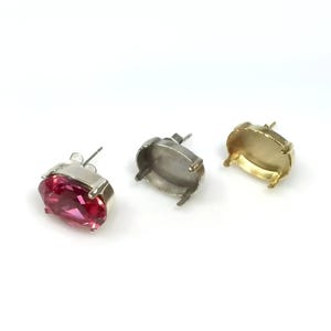 6pcs x Oval 18x13mm Bezel Cup Post Earrings Tray Fit Swarovski 4120 Crystal, Choose Your Finish (POOV1813V) by ZDP Findings MANUFACTURER